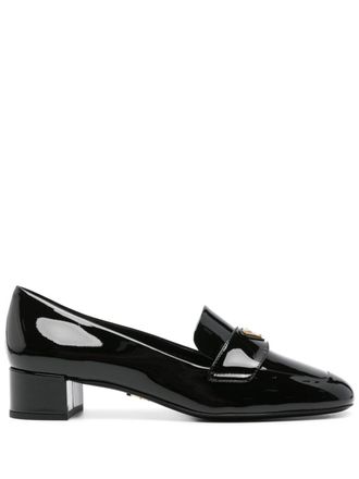 Prada 35mm patent-leather pumps - women - Calf Leather/Patent Leather/Calf Leather - 36.5 - Black