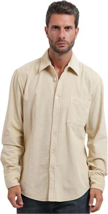 HUGO BOSS Relegant Corduroy Shirt - Heren - Casual Overhemden - Beige - L - Katoen - Overhemden