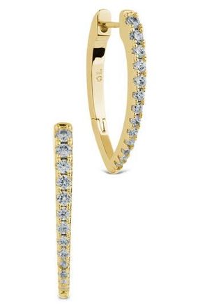 Sterling Forever Kenia Cubic Zirconia Marquise Hoop Earrings in Gold at Nordstrom Rack