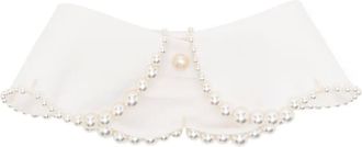 Dice Kayek Colletto con decorazione in perle - Bianco