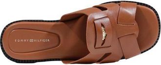 Tommy Hilfiger Leather Crossover Sandals - Brown