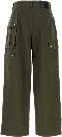 Loewe Mens Trousers Cargo Green Cotton
