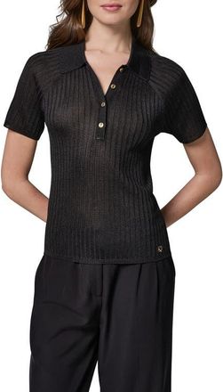 DKNY Rib Polo in Black at Nordstrom, Size X-Large