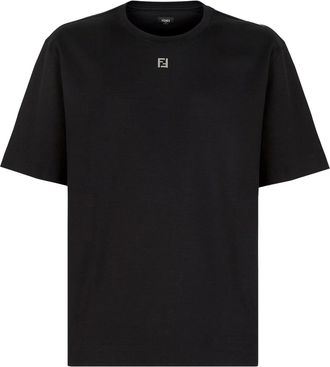 Fendi Cotton T-Shirt With Ff Detail-Uomo