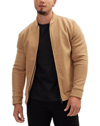 Ron Tomson Relaxed Unlined Varsity Zipper Jacket