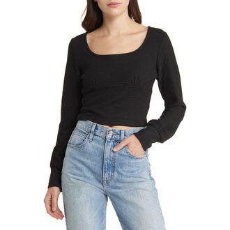Band Of The Free Clarette Texture Crop Top in Black at Nordstrom, Size Small