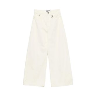 Sportmax Jeans, Dames, Wit, W27, Katoen, Siamese Wide Jeans