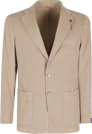Santaniello Biscuit Oxford Single-Breasted Cotton Jacket