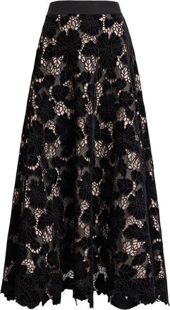 Alice & Olivia Lorena Cutwork Lace Maxi Skirt - Black - 6 (UK10 / S)