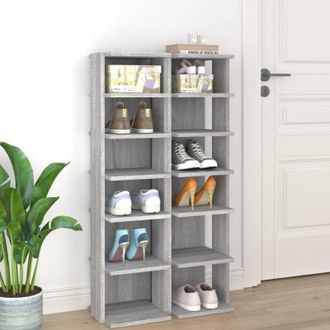 vidaXL Scarpiere 2 pz Grigio Sonoma 27,5x27x102cm in Legno Multistrato - Vidaxl