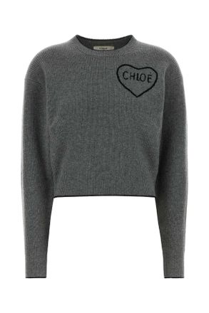 Chlo&eacute; Dark Grey Wool Blend Sweater