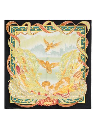 Ferragamo Foulard con stampa anni 70 - Nero