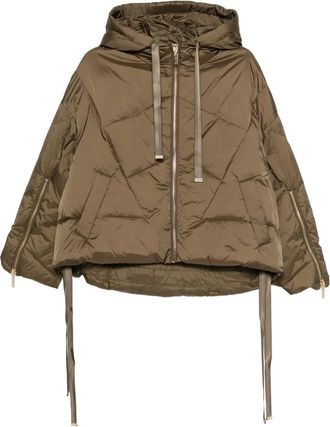 Twin-Set Piumino trapuntato con cappuccio - Verde