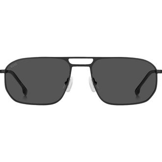 BOSS 59mm Rectangular Sunglasses in Matte Black at Nordstrom Rack