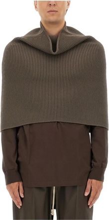 Rick Owens Cowl Cape - Dames - Ponchos - Grijs - ONE Size - Wol - Jassen
