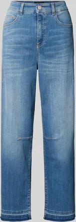 Marc Cain Relaxed Fit Jeans im Used-Look in Bleu Melange, Gr&ouml;&szlig;e 34