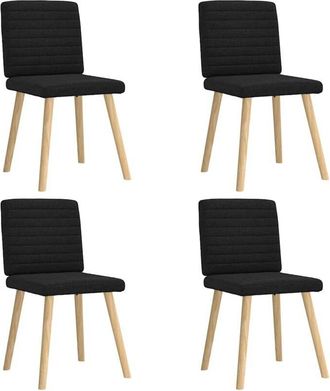 vidaXL Sillas De Comedor 4 Unidades Tela Negras Vidaxl