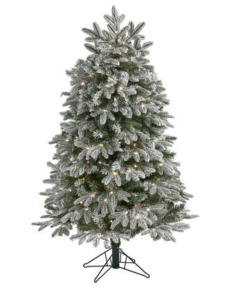 Nearly Natural 5Ft. Flocked Colorado Mountain Fir Artificial Christmas Tree