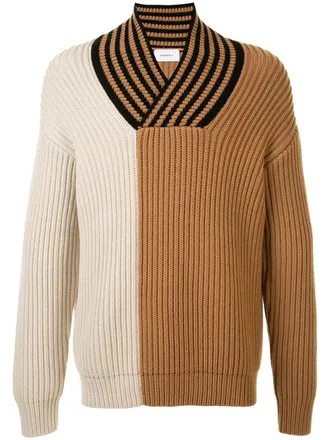 Ports V Maglione con design color-block - Bianco