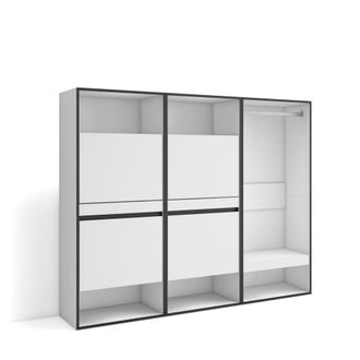 Skraut Home Zapatero efecto madera blanco 180x35x145cm