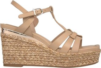Alma En Pena Esparto Wedge Sandal - Dames - Sleehakken - Beige - 42 EU - Leer - Schoenen