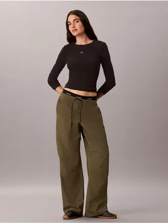 Calvin Klein Jeans Calvin Klein Womens Tech Crinkle Twill Pants - Green - XL