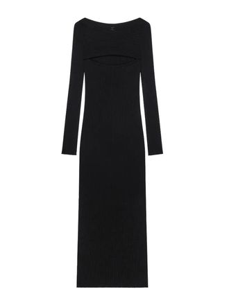Courr&egrave;ges Rib Knit Slash Long Dress