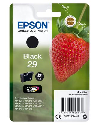 OEM Epson Strawberry Singlepack Black 29 Claria Home Ink