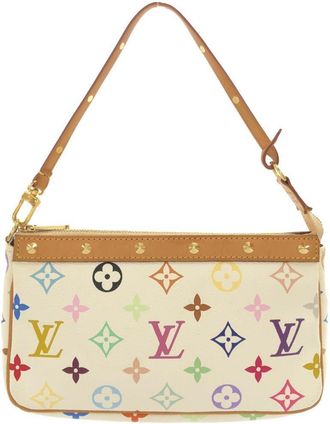 Louis Vuitton White Coated Canvas Pochette Pouch (Pre-Owned)