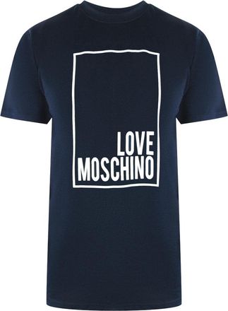 Moschino Love Moschino Box Logo Marineblauw T-shirt