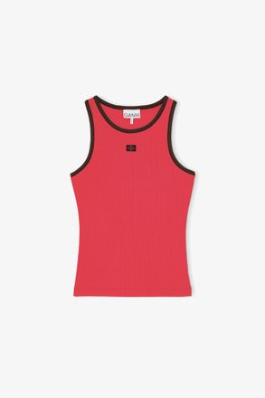 Ganni Red Tank Top in - Size XXS Organic Cotton