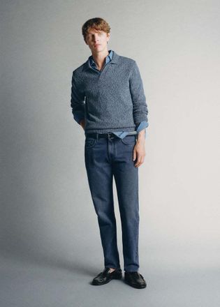 Mango POLOSHIRT CACTUS indaco - Uomo - XXL - MANGO MAN