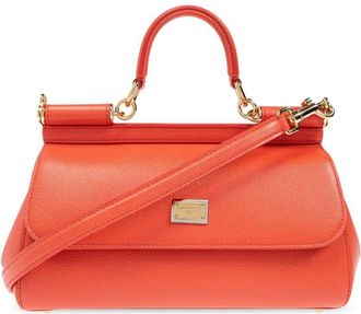 Dolce & Gabbana Elongated Sicily tote bag - women - Calf Leather/Fabric - One Size - Orange