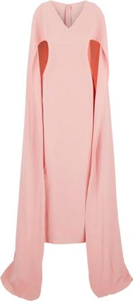 Solace London Pink Solid V Neck Maxi Dress