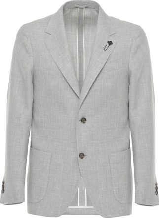 Lardini Wool Blend Jacket - Heren - Blazers - Grijs - 3XL - Wol - Jassen