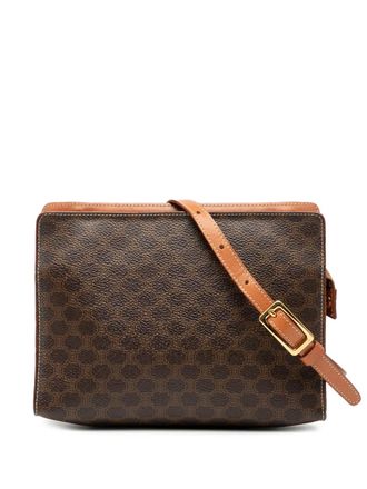 Celine 2000 Macadam Coated Canvas crossbody bag - women - Fabric/Calf Leather/Leather - One Size - Brown