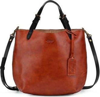 OLD TREND Dip Dye Leather Mini Tote in Cognac at Nordstrom Rack