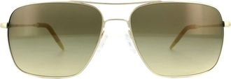 Oliver Peoples Aviator Gold Chrome Olive VFX Photochromic Sunglasses