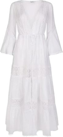 Charo Ruiz Ibiza Glen Bedspread - Dames - Maxi kleedjes - Wit - XS - Kleedjes