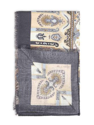 Etro Wool-Silk Paisley Jacquard Scarf - Multicolor
