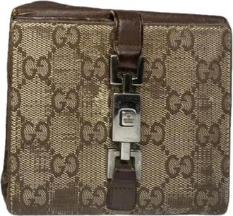 Gucci Pre-owned Leren Portemonnee - Dames - Vintage Accessoires - Beige - ONE Size - Leer - Vintage
