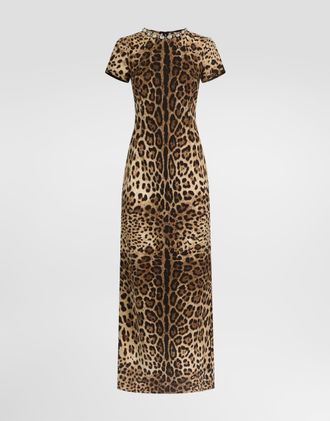 Dolce & Gabbana Leo-print Charmeuse Dress - Woman Collection Animal Print Silk 36