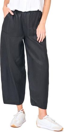 Gibsonlook Crop Barrel Leg Cotton Pants in Black at Nordstrom, Size Xx-Small