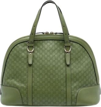 Gucci Pre-owned Handbags, female, Green, Size: ONE SIZE Pre-owned Leather Handbag