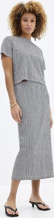 Contemporaine Womens Stretch gingham pencil skirt