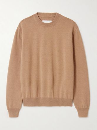 Jil Sander Pullover In Misto Cashmere E Cotone - Marrone