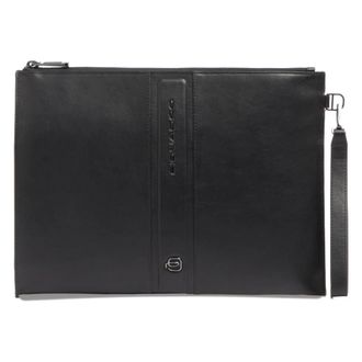 Piquadro Tassen, Heren, Zwart, ONE Size, Leer, Leren Clutch voor 11 i Pad met polsband