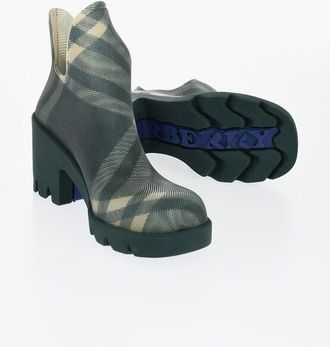 Burberry Rubber Ankle Boots RAINBOOT With Tartan Pattern 9cm size 40