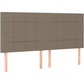 vidaXL Cabecero Con Luces Led Tela Gris Taupe 160x5x118/128 Cm Vidaxl