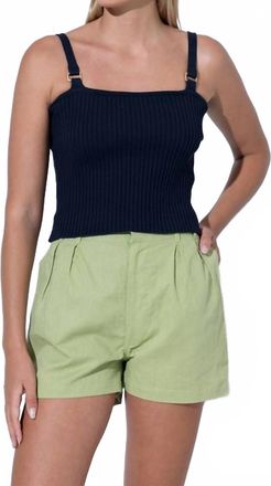 Lusana Christine Knitted Top In Navy